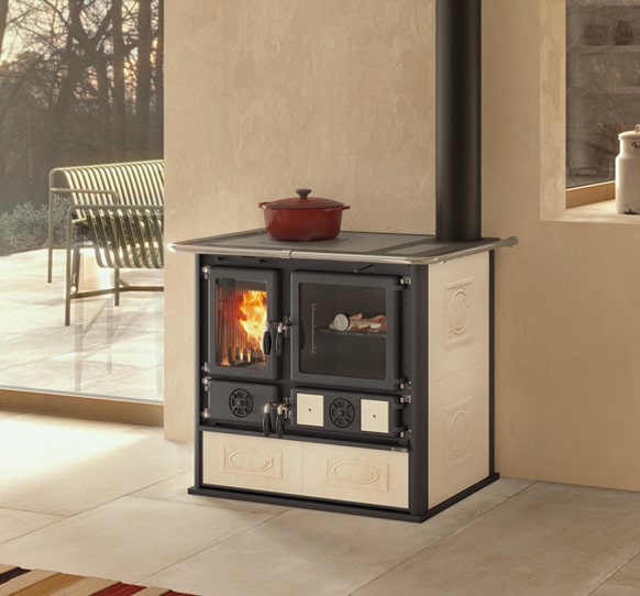 Piecyk na pellet  do domów pasywnych Dame Air Tight  6kW rosa5.0 ceramica boxprinc min - Piecyk na pellet  do domów pasywnych Dame Air Tight  6kW